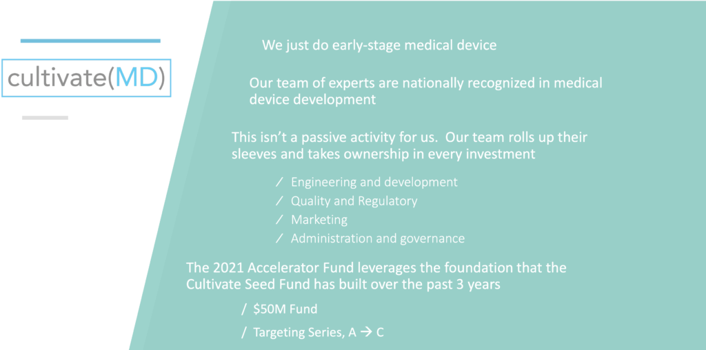 cultivate(MD) Accelerator fund details